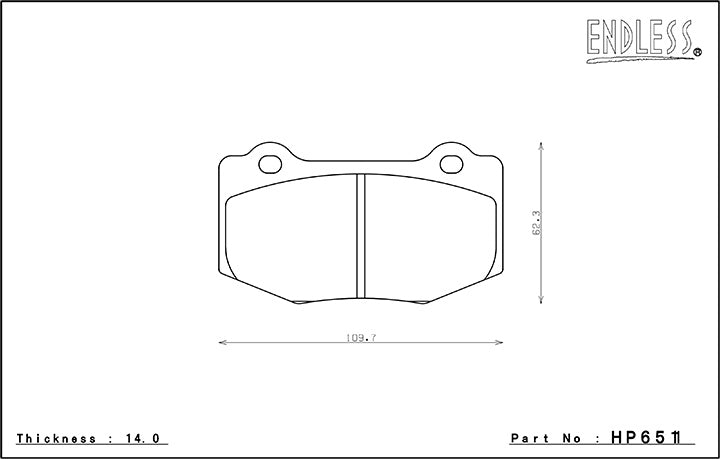 -HP651 ENDLESS ME22 BRAKE PADS (REAR) (FOR CORVETTE C7 BASE/Z06 W/ IRON DISC/Z51)