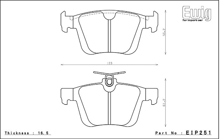 -EIP251 ENDLESS ME20 BRAKE PADS (REAR) (FOR GOLF GTI (MK7) PERFORMANCE PACKAGE W/ ELECTRONIC PARKING BRAKE/2015-2017 GOLF R)