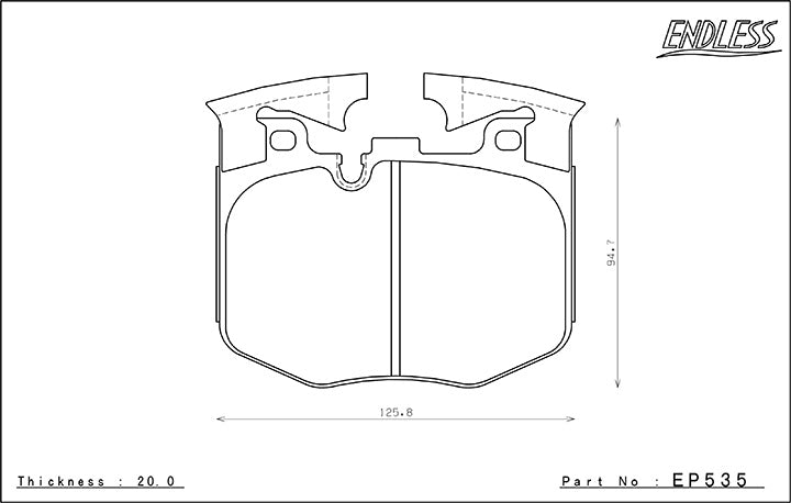 EP535/EP536 ENDLESS MX72 BRAKE PADS SET (FRONT+RAER) (FOR PREMIUM, LAUNCH EDITION (REAR ROTOR SIZE 345X24))