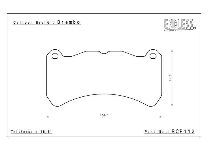 RCP112 ENDLESS CCRG BRAKE PADS (FRONT) (FOR 2019-2021 WRX STI S209/2018+ WRX STI 6POT MONOBLOCK CALIPER FRONT)