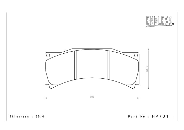 -HP701 ENDLESS ME20 BRAKE PADS (REAR) (FOR CORVETTE C7.R GTE (RACE CAR))