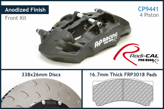 13.01.10116 AP RACING COMPETITION BRAKE KIT (FRONT CP9441/338MM) (2000-2005 Honda S2000) w. PAD TENSION CLIPS