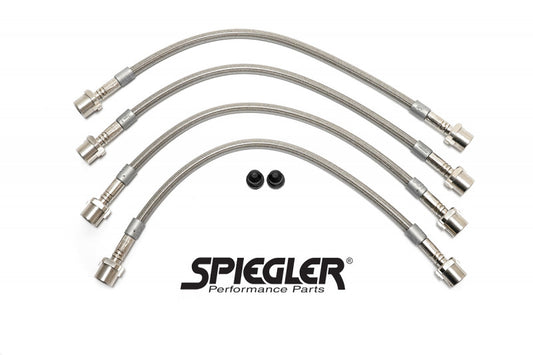 13.02.02100 SPIEGLER STAINLESS BRAKE LINES - PORSCHE FRONT AND REAR 4 LINE KIT