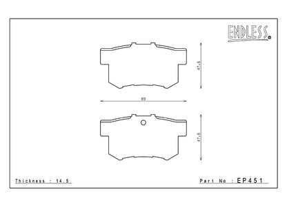 EP451 ENDLESS MX72 BRAKE PADS (REAR)