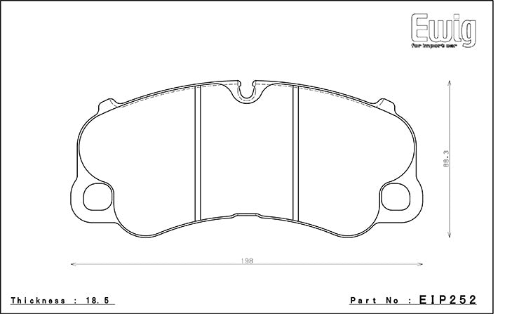 EIP252 ENDLESS W007 BRAKE PADS (FRONT) (FOR 991.1 GT3/RS, 991.2 GT3/RS, CAYMAN 981 GT4 CERAMIC BRAKES)