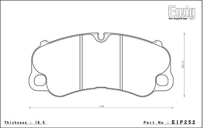 EIP252 ENDLESS W007 BRAKE PADS (FRONT) (FOR 991.1 GT3/RS, 991.2 GT3/RS, CAYMAN 981 GT4 CERAMIC BRAKES)