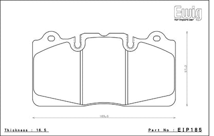 EIP185 ENDLESS MX72 BRAKE PADS (FRONT) (FOR CORVETTE C6 BREMBO CALIPERS NON CERAMIC BRAKES)