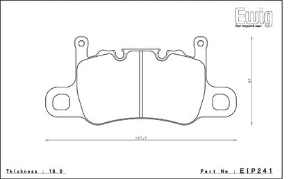 EIP241 ENDLESS ME20 BRAKE PADS (REAR) (FOR 991.1 GT3/RS, 991.2 GT3/RS, CAYMAN 981 GT4 IRON BRAKES)