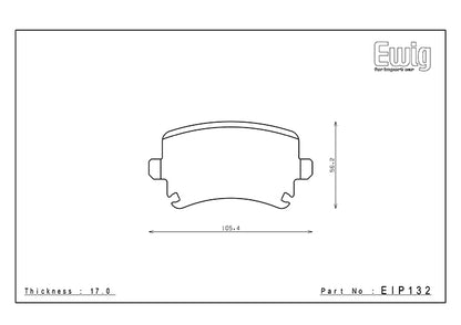 EIP132 ENDLESS MX72 BRAKE PADS (REAR) (FOR GOLF GTI (MK7) PERFORMANCE PACKAGE W/ OUT ELECTRONIC PARKING BRAKE/NON PERFORMANCE PACKAGE)