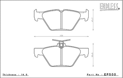 EP500 ENDLESS MX72 BRAKE PADS (REAR) (FOR S4 (VAG) (W/ EYE SIGHT TECHNOLOGY))