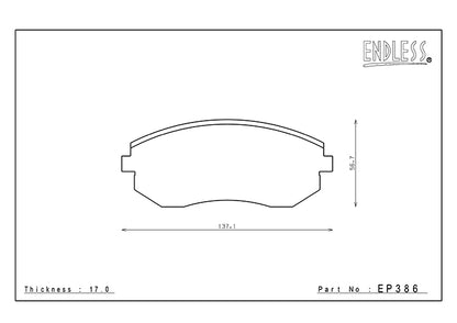 EP386/EP472 ENDLESS MX72 BRAKE PADS SET (FRONT+REAR) (FOR FRS/86/BRZ 292MM FRONT DISC, VENTED REAR DISC)