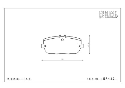 EP432 ENDLESS ME22 BRAKE PADS (REAR)