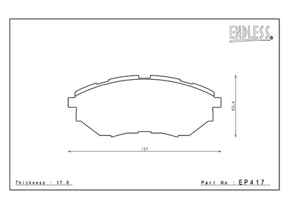 EP417/EP500 ENDLESS MX72 PLUS BRAKE PADS SET (FRONT+REAR) (FOR S4 (VAG) (W/ EYE SIGHT TECHNOLOGY))