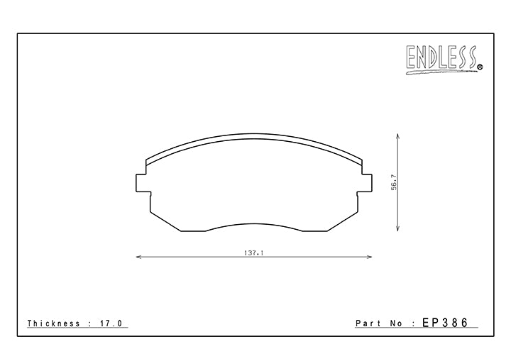 EP386 ENDLESS MX72 BRAKE PADS (FRONT)
