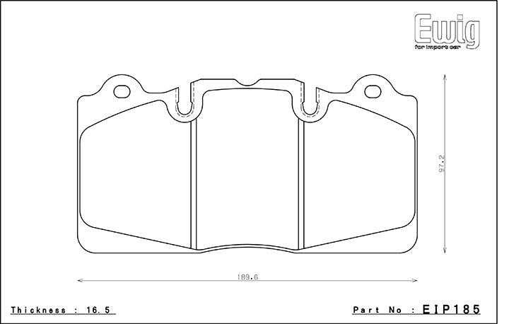 EIP185 ENDLESS W008 BRAKE PADS (FRONT) (FOR CORVETTE C7 Z206 CERAMIC BRAKES)