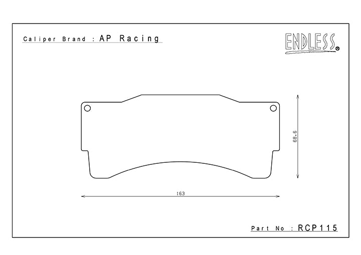 RCP115[31MM] ENDLESS ME20 BRAKE PADS (FRONT) (FOR CORVETTE C7.R GTE (RACE CAR))