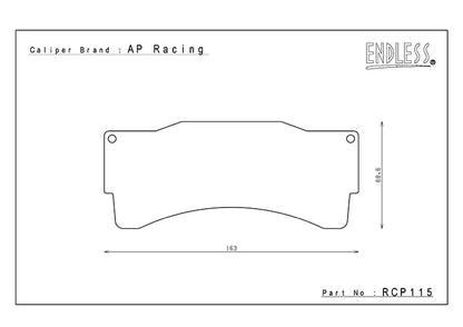 RCP115[31MM] ENDLESS ME20 BRAKE PADS (FRONT) (FOR CORVETTE C7.R GTE (RACE CAR))