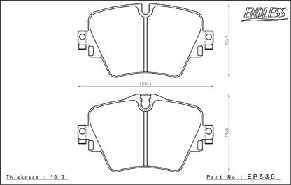 EP539 ENDLESS ME20 BRAKE PADS (FRONT) (FOR 2000cc, SZ (DB82), SZ-R (DB22))
