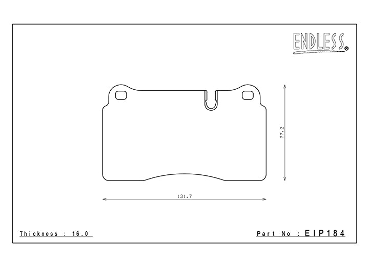 EIP184 ENDLESS W008 BRAKE PADS (REAR) (FOR CORVETTE C6 BREMBO CALIPERS CERAMIC BRAKES/CORVETTE C7 Z206 CERAMIC BRAKES)