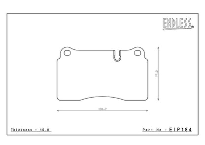 EIP184 ENDLESS W008 BRAKE PADS (REAR) (FOR CORVETTE C6 BREMBO CALIPERS CERAMIC BRAKES/CORVETTE C7 Z206 CERAMIC BRAKES)