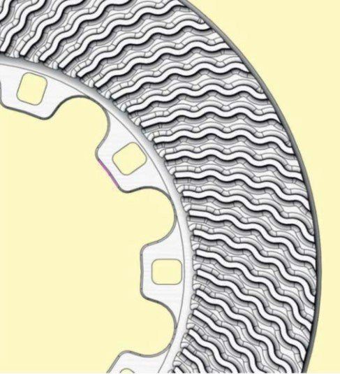 13.05.10082 AP RACING J HOOK COMPETITION DISC REPLACEMENT RING (16.06" X 1.34" / 408X34MM) - RIGHT HAND, 84 VANE RP