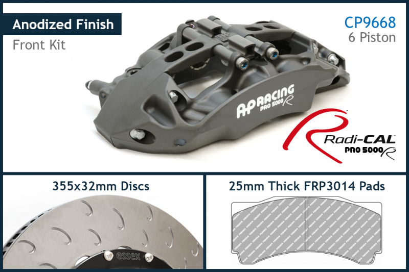 13.01.10149 AP RACING COMPETITION BRAKE KIT (FRONT CP9668/355MM) W. PAD TENSION CLIPS