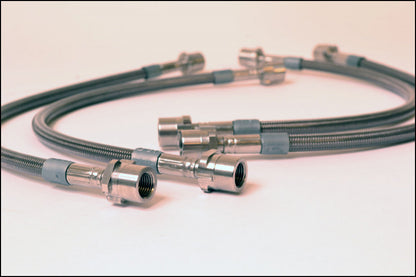 13.02.02100 SPIEGLER STAINLESS BRAKE LINES - PORSCHE FRONT AND REAR 4 LINE KIT