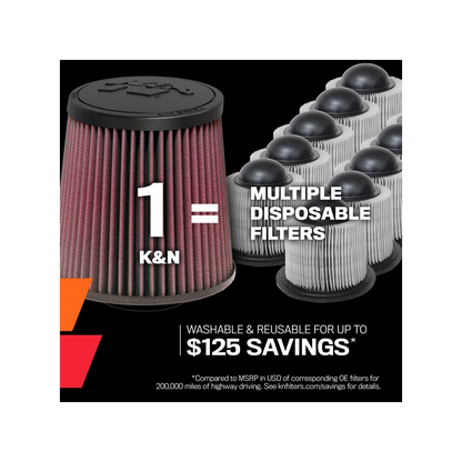 E-0666 K&N REPLACEMENT AIR FILTER (2 REQUIRED FOR COMPLETE SETUP)